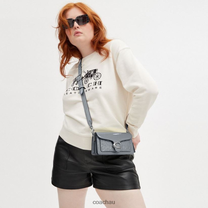 Coach Women TABBY SHOULDER BAG 20 IN SIGNATURE LEATHER LH/Grey Blue Z8JFB8105