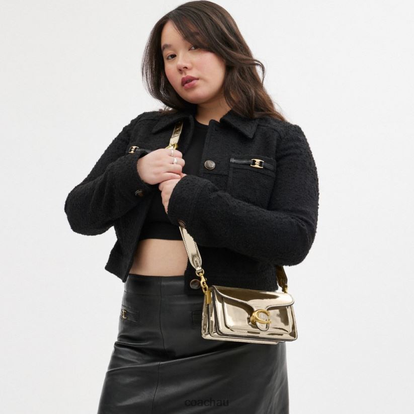 Coach Women TABBY SHOULDER BAG 20 IN SILVER METALLIC B4/Gold Z8JFB8108