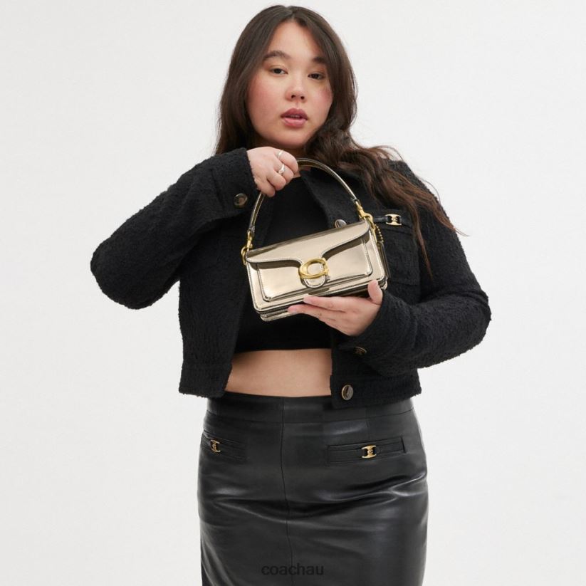 Coach Women TABBY SHOULDER BAG 20 IN SILVER METALLIC B4/Gold Z8JFB8108