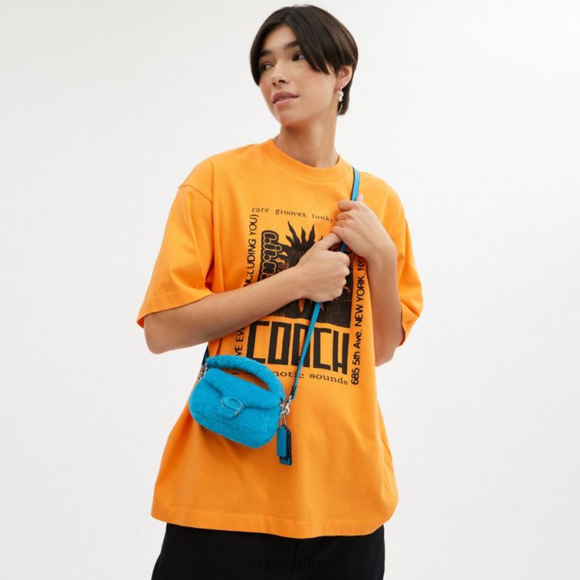 Coach Women THE LIL NAS X DROP TABBY 12 IN SHEARLING LH/Montero Blue Z8JFB899