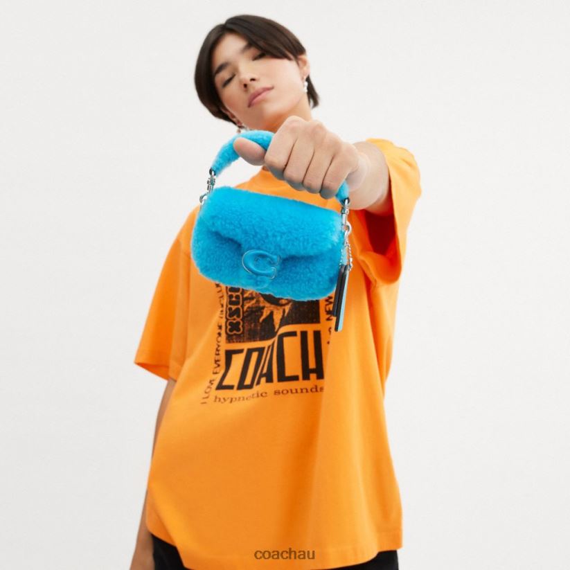 Coach Women THE LIL NAS X DROP TABBY 12 IN SHEARLING LH/Montero Blue Z8JFB899