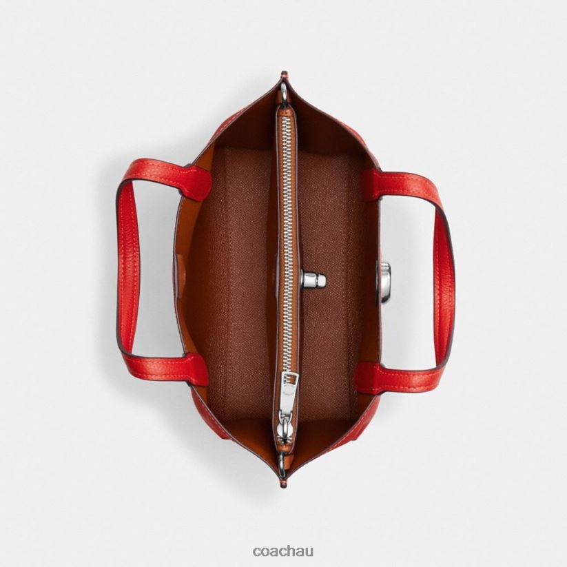 Coach Women WILLOW TOTE 24 WITH HEART CHARM LH/Sport Red Z8JFB8283