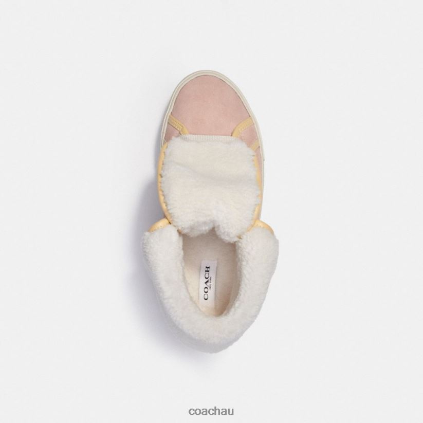 Coach Women CITYSOLE FOLDOVER HIGH TOP PLATFORM SNEAKER Vanilla Cream/Pale Blush Z8JFB8428