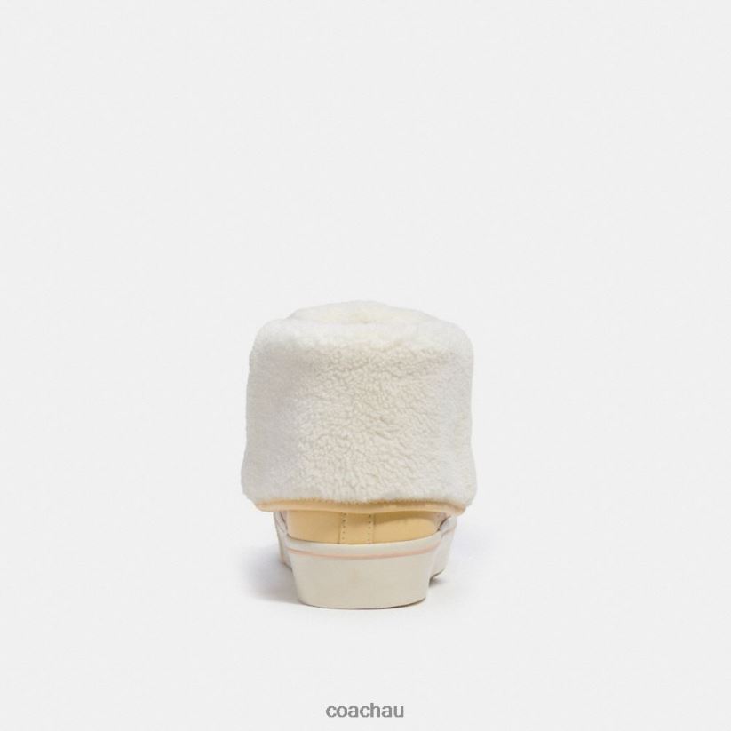 Coach Women CITYSOLE FOLDOVER HIGH TOP PLATFORM SNEAKER Vanilla Cream/Pale Blush Z8JFB8428