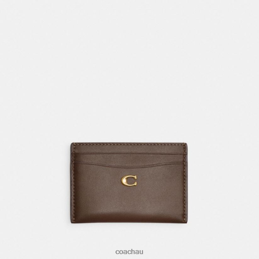 Coach Women CARD CASE B4/DARK STONE Z8JFB8380