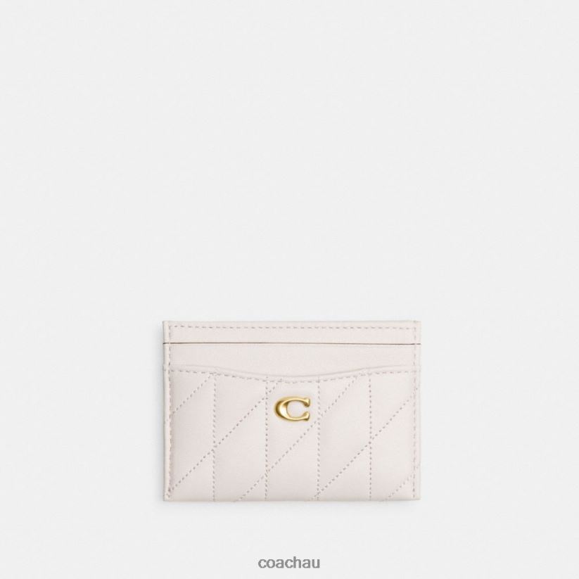 Coach Women CARD CASE WITH PILLOW QUILTING B4/CHALK Z8JFB8377