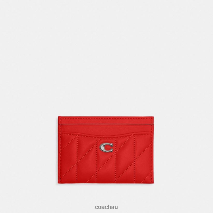 Coach Women CARD CASE WITH PILLOW QUILTING LH/Sport Red Z8JFB8367