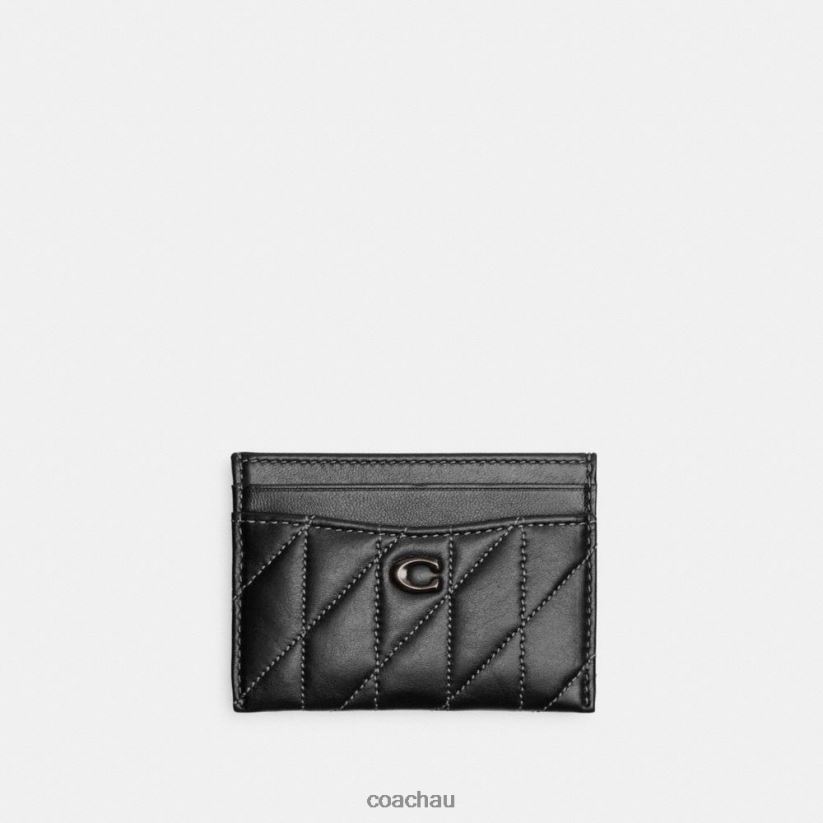 Coach Women CARD CASE WITH PILLOW QUILTING V5/Black Z8JFB8374