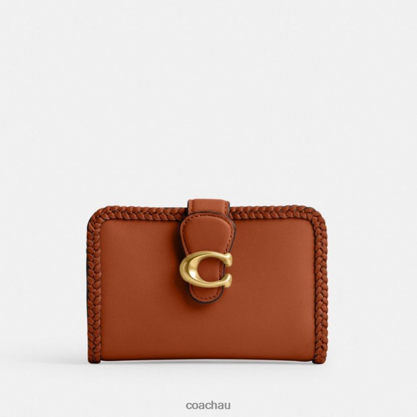 Coach Women TABBY MEDIUM WALLET WITH BRAID B4/Burnished Amber Z8JFB8333