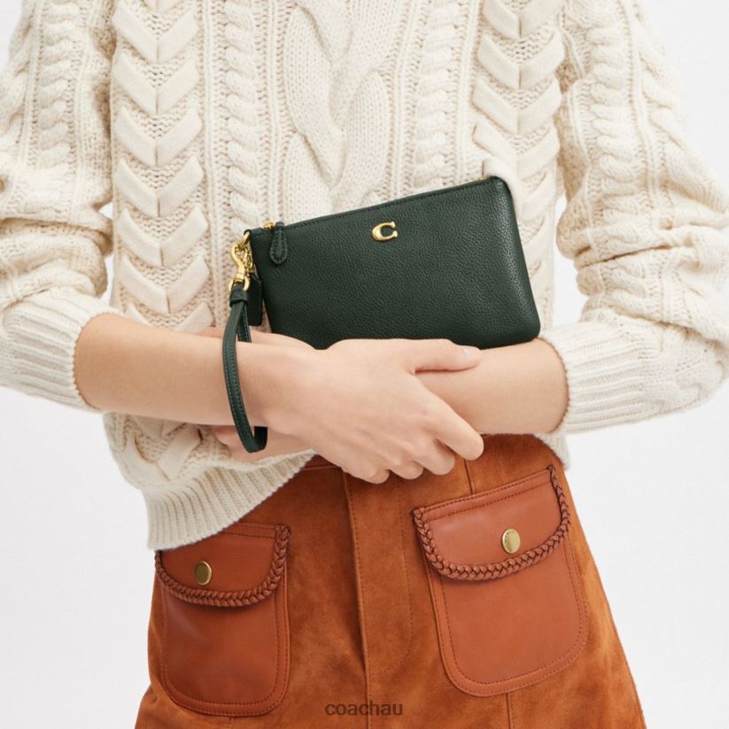 Coach Women SMALL WRISTLET B4/Amazon Green Z8JFB8363